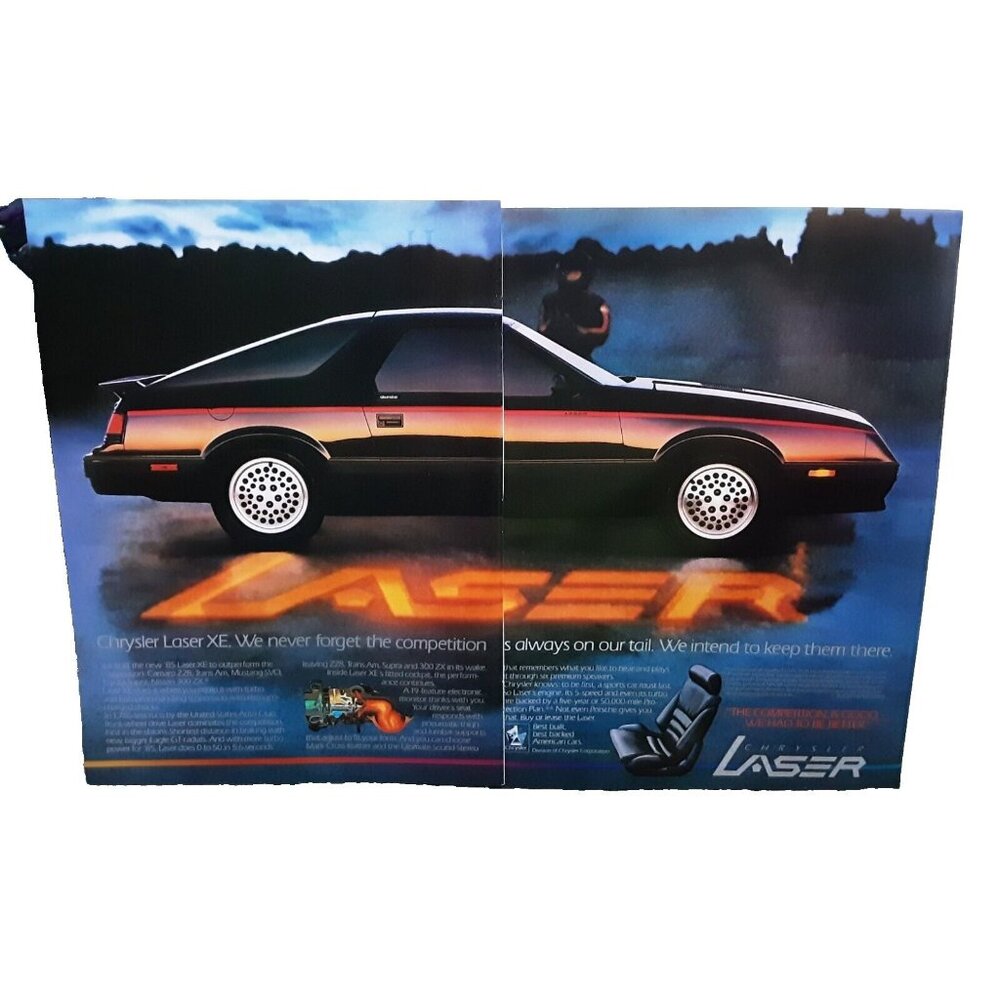 1985 Chrysler Laser XE Car Original Print Ad